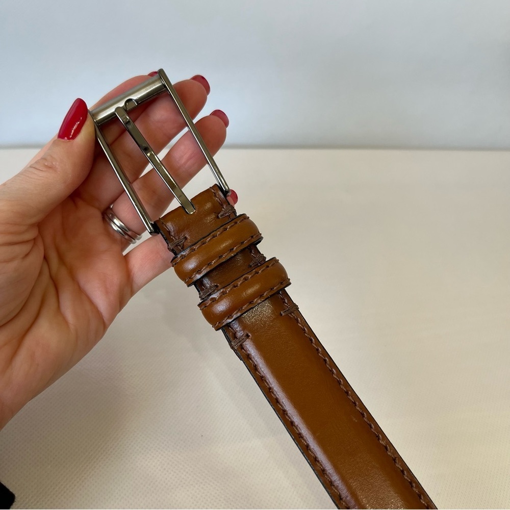 Genuine Italian Leather Brown Belt - Picture 5 of 10